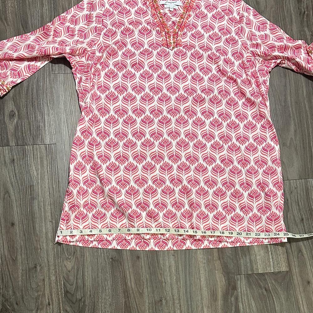 Foxcroft Pink and White Patterned Blouse - Picture 11 of 14
